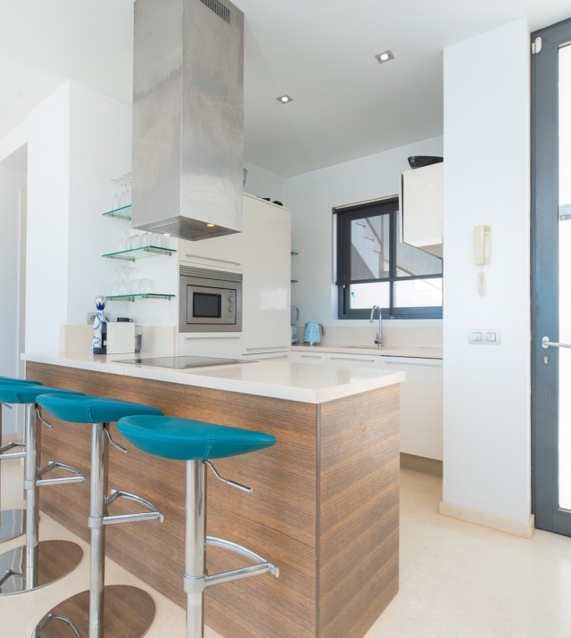 Resa Estate Ibiza for sale townhouse cala Carbo es Vedra kitchen side .jpg